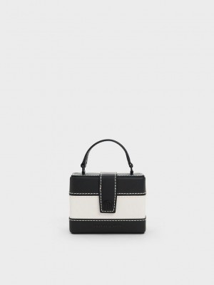 Charles & Keith Mini Bronte Contrast Trim Top Handle Bag Renkli | TYLU-01679