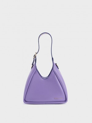 Charles & Keith Mini Buzz Hobo Bag Mor | ZTSI-09321