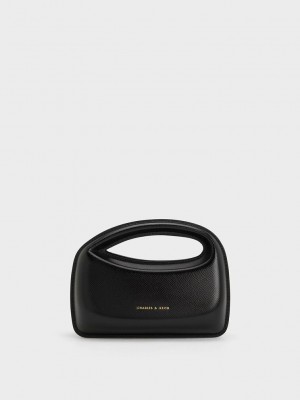 Charles & Keith Mini Cocoon Top Handle Bag Siyah | YOCT-17984