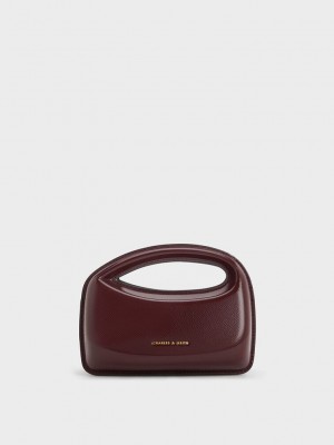 Charles & Keith Mini Cocoon Top Handle Bag Bordo | ITRQ-72619