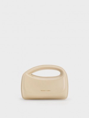 Charles & Keith Mini Cocoon Top Handle Bag Bej Rengi | RGDE-47692