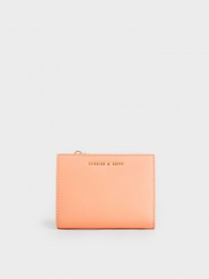 Charles & Keith Mini Top Zip Small Wallet Turuncu | FGOA-40817