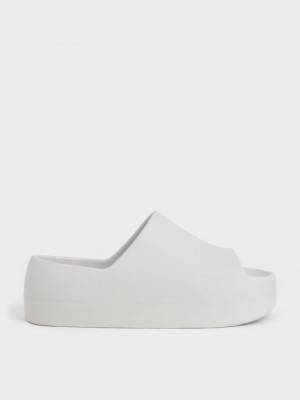 Charles & Keith Morgan Platform Terlik Sandals Pembe | DYVS-78165