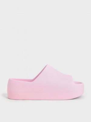 Charles & Keith Morgan Platform Terlik Sandals Açık Pembe | ADIM-21940