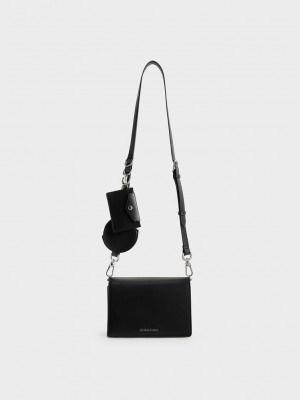 Charles & Keith Multi-Pouch Bag Siyah | NRZM-30518