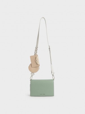 Charles & Keith Multi-Pouch Bag Zeytin Yeşili Yeşil | UVSP-24039