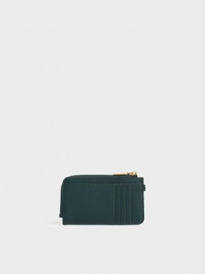 Charles & Keith Multi-Slot Wristlet Card Holder Koyu Yeşil | QOHA-91064
