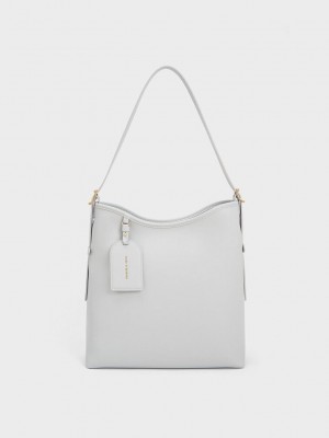 Charles & Keith Naomi Slouchy Hobo Bag Gri | JBXE-98470