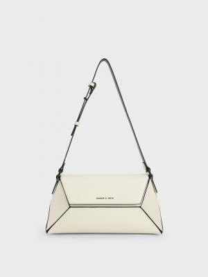 Charles & Keith Nasrin Geometric Shoulder Bag Renkli | OPBE-19407