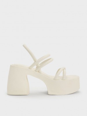 Charles & Keith Nerissa Tubular Platform Sandals? Pembe | EDCF-80932