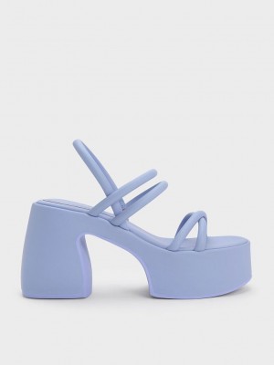 Charles & Keith Nerissa Tubular Platform Sandals? Mor | EAKM-08473