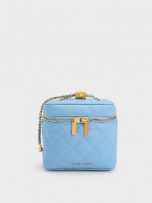 Charles & Keith Nezu Kapitone Boxy Bag Açık Mavi | JKDY-43968