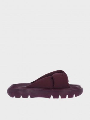 Charles & Keith Odessa Naylon Round-Burunlu Terlik Sandals Mor | OHWF-29734