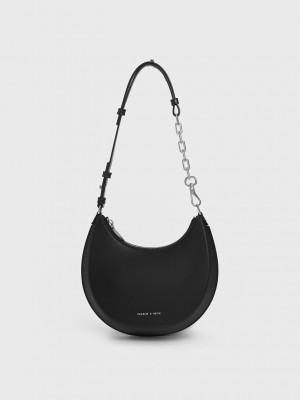 Charles & Keith Olivia Moon Bag Siyah | YSHO-90827
