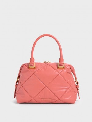 Charles & Keith Paffuto Kapitone Tote Bag Mercan | YCMT-02561