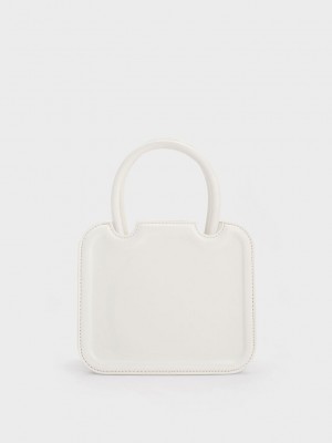 Charles & Keith Perline Sculptural Tote Bag Beyaz | YPDQ-42501