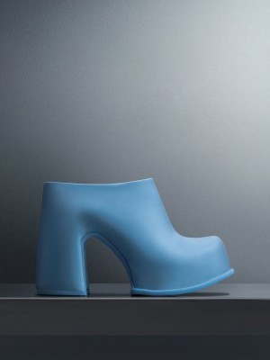 Charles & Keith Pixie Platform Mules Mavi | ONWY-08437