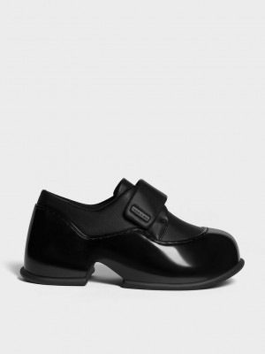 Charles & Keith Pixie Rugan Platform Loafers Siyah | PQRW-84029