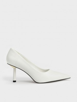 Charles & Keith Pointed-Burunlu Cylindrical Heel Pumps Pembe | XVYI-28973