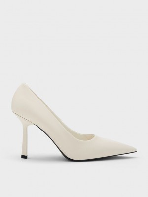 Charles & Keith Pointed-Burunlu Pumps Krema | QUDL-91703