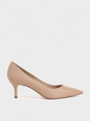 Charles & Keith Pointed Burunlu Pumps Kahverengi | CAFL-05847