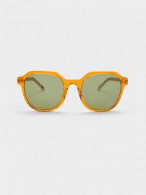 Charles & Keith Recycled Acetate Chain-Link Sunglasses Turuncu | VMOR-97340