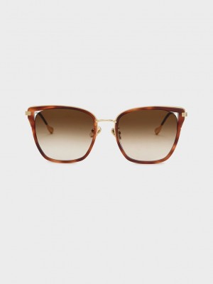 Charles & Keith Recycled Acetate Wire-Frame Butterfly Sunglasses | SUZC-27038