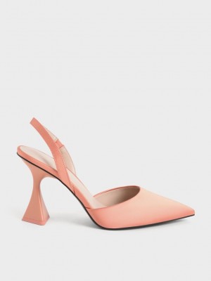 Charles & Keith Recycled Polyester Arkası Açık Pumps Mercan | CLZN-45781