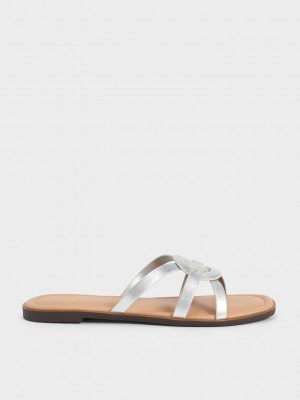 Charles & Keith Ring Detail Askısı Flats Gümüş | RNXM-84063