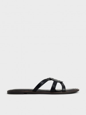 Charles & Keith Ring Detail Askısı Flats Siyah | GPVB-74691