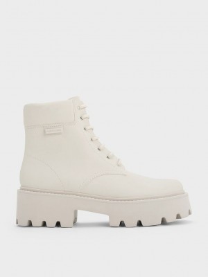 Charles & Keith Ripley Ridged Sole Ankle Boots Pembe | NHVO-74283