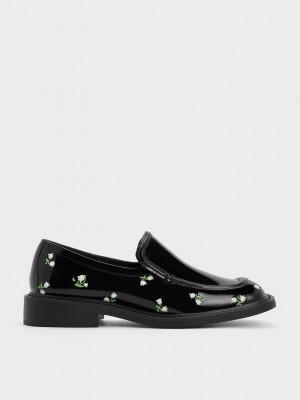 Charles & Keith Rosalie Floral Deri Loafers Renkli | WFYG-48926