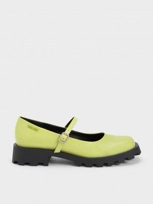 Charles & Keith Rounded Square-Burunlu Mary Janes Açık Yeşil | UDEX-54782