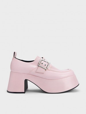 Charles & Keith Rubina Buckled Tıknaz Loafers Açık Pembe | WKJX-96024