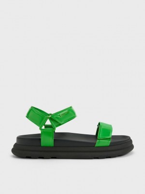 Charles & Keith Rugan Askısı Sports Sandals Yeşil | JQFV-90657