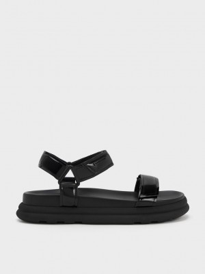 Charles & Keith Rugan Askısı Sports Sandals Siyah | ULWK-24905