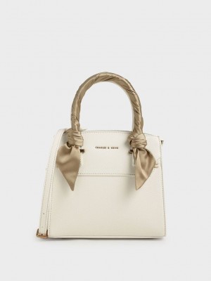 Charles & Keith Satin Scarf Top Handle Bag Pembe | JLUX-96715