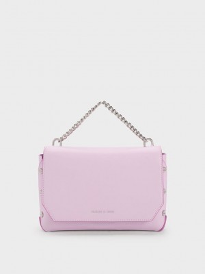 Charles & Keith Screw Motif Front Flap Bag Mor | MIWR-92763