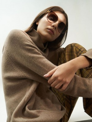 Charles & Keith Seraphina Panelled Temples Butterfly Sunglasses | ELVI-47820