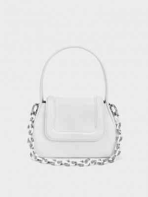 Charles & Keith Shiloh Top Handle Bag Beyaz | AHEC-90458