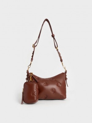 Charles & Keith Sianna Naylon Crossbody Bag Çikolata | IOUE-45076