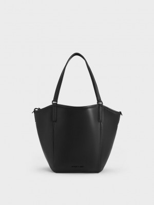 Charles & Keith Sianna Slouchy Tote Bag Siyah | VMIG-08149