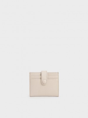 Charles & Keith Snap Button Card Holder Beyaz | RHUD-75498