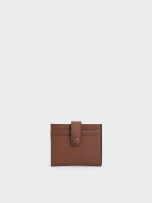 Charles & Keith Snap Button Card Holder Çikolata | XPSR-87291