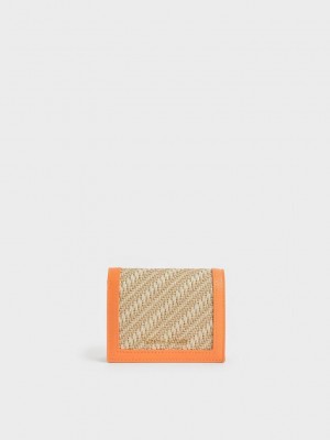 Charles & Keith Snap Button Mini Kısa Wallet Turuncu | BHIK-12670