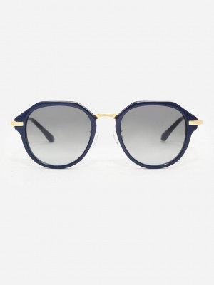 Charles & Keith Solana Angular Oval Sunglasses Lacivert | NOAL-80136