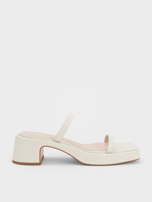 Charles & Keith Square-Burunlu Platform Sandals Pembe | HIES-48703