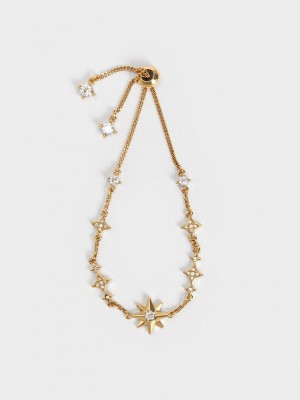 Charles & Keith Star Motif Crystal-Embellished Bracelet Altın | RCOV-46970