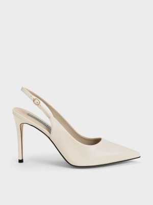 Charles & Keith Stiletto Heel Arkası Açık Pumps Pembe | RJMI-69854