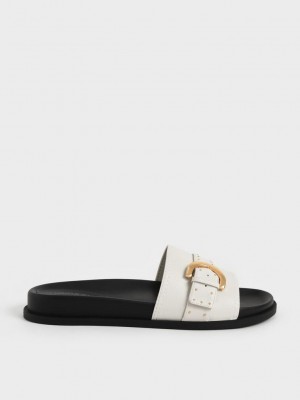 Charles & Keith Studded Tokalı Terlik Sandals Pembe | KURA-32549